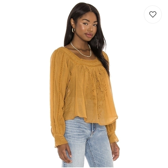 Free PEOPLE faraway fields blouse top embroidered boho xs - Picture 2 of 15